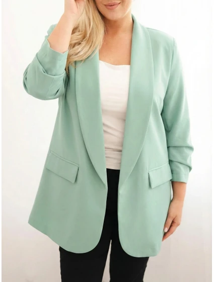 Dámská plus size elegantní sako mátová