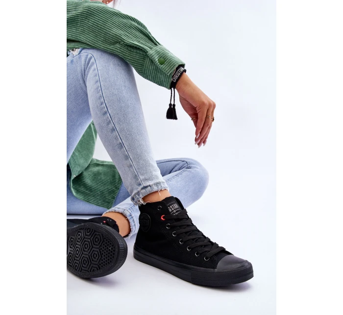 Dámské klasické vysoké tenisky Big Star model 21611825 Černé - Big Star Shoes Dámské klasické vysoké tenisky Big Star model 21611825 Černé - Big Star Shoes