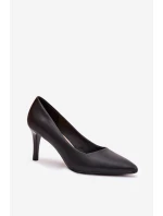 Kožené lodičky model 21821724 Černé - SERGIO LEONE Kožené lodičky model 21821724 Černé - SERGIO LEONE