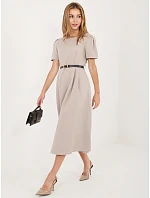 Sukienka MI SK model 22102559 ciemny bezowy - FPrice Sukienka MI SK model 22102559 ciemny bezowy - FPrice