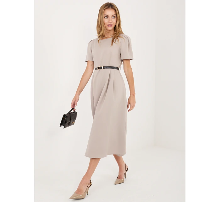 Sukienka MI SK model 22102559 ciemny bezowy - FPrice Sukienka MI SK model 22102559 ciemny bezowy - FPrice