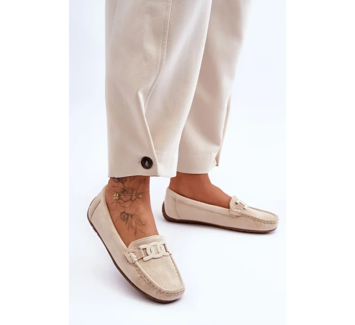 Dámské módní semišové mokasíny Bežové Rabell Dámské módní semišové mokasíny Bežové Rabell
