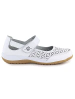 Dámská kožená prolamovaná polobotka na suchý zip bílá Jezzi 9763 Dámská kožená prolamovaná polobotka na suchý zip bílá Jezzi 9763