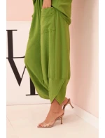 Komplet z viskózy blůza + kalhoty olivová Komplet z viskózy blůza + kalhoty olivová