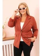 Dámská viskózová bunda Plus Size s dlouhým rukávem a model 21270004 - K-Fashion Dámská viskózová bunda Plus Size s dlouhým rukávem a model 21270004 - K-Fashion