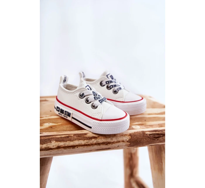 Dětské kožené tenisky BIG STAR KK374040 Bílé Dětské kožené tenisky BIG STAR KK374040 Bílé