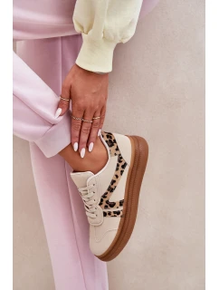 Dámské Sneakersy Na Platformě Pantherka Béžové Totter