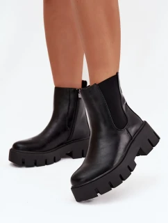 Dámské kotníkové boty s zipem Vyhřívané Eko kůže Černé Fivienne