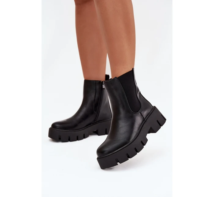 Dámské kotníkové boty s zipem Vyhřívané Eko kůže Černé Fivienne Dámské kotníkové boty s zipem Vyhřívané Eko kůže Černé Fivienne