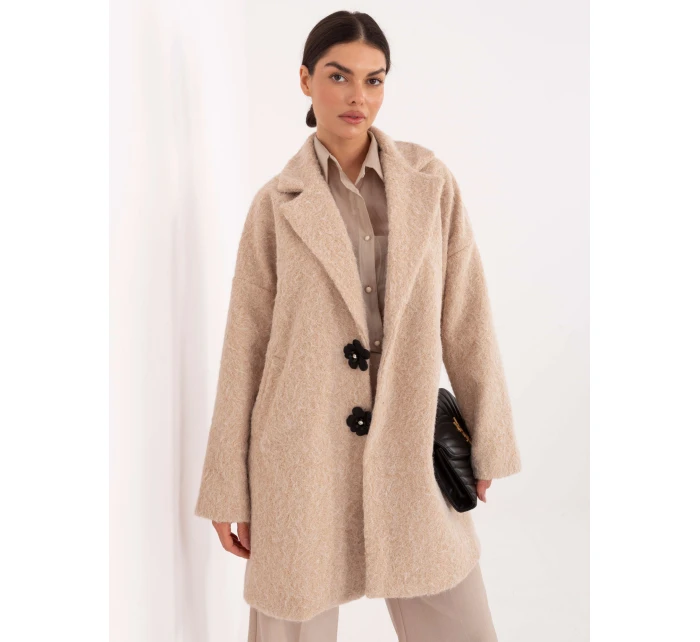 Płaszcz IT PL model 21795642 beżowy - FPrice Płaszcz IT PL model 21795642 beżowy - FPrice