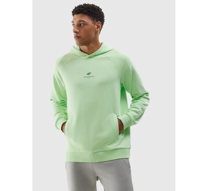 Pánská tepláková mikina bez zapínání a s kapucí z organické bavlny 4F - světle zelená Pánská tepláková mikina bez zapínání a s kapucí z organické bavlny 4F - světle zelená
