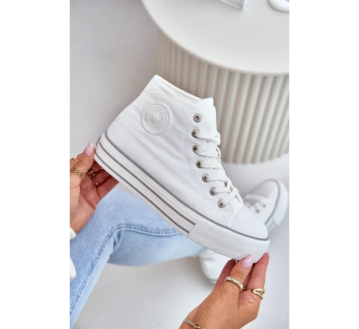 Zateplené Dámské Tenisky Na Platformě Bílé