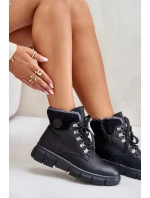 Dámské Zateplené Kotníkové Boty Traperky Na Zip Černé Mevanisa