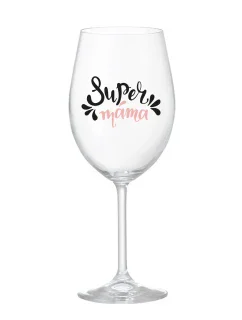 SUPER MÁMA (SPECIÁLNÍ EDICE) - čirá sklenice na víno 350 ml