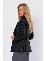 Dámské sako z umělé kůže model 22041123 černé - Moe