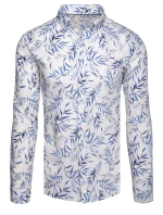 Pánská košile s listy bílá model 21989355 - Dstreet