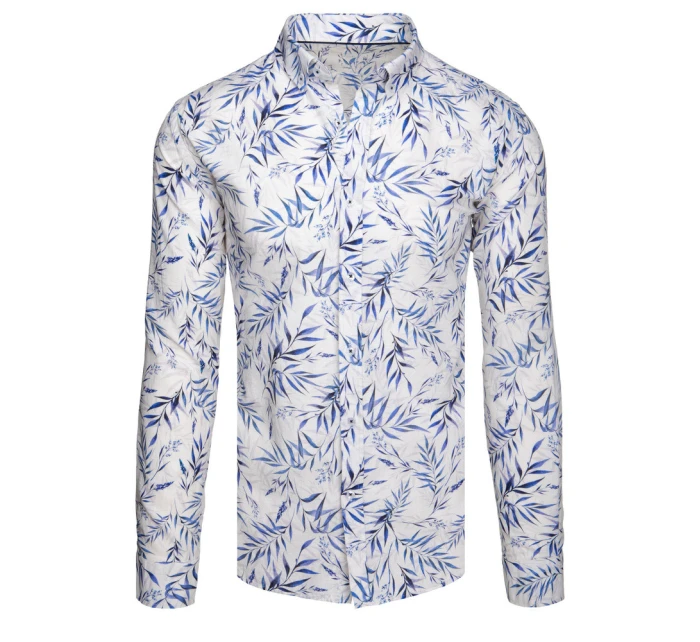 Pánská košile s listy bílá model 21989355 - Dstreet