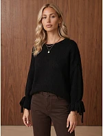 Dámský svetr oversize, černý, FashionStreet MY2601 Dámský svetr oversize, černý, FashionStreet MY2601