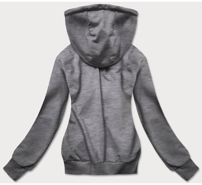 Tmavě šedá tenká rozepínací dámská mikina s kapucí (W08-5)