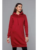 Dlouhá tepláková mikina ve vínové bordó barvě model 17793369 - J.STYLE Dlouhá tepláková mikina ve vínové bordó barvě model 17793369 - J.STYLE