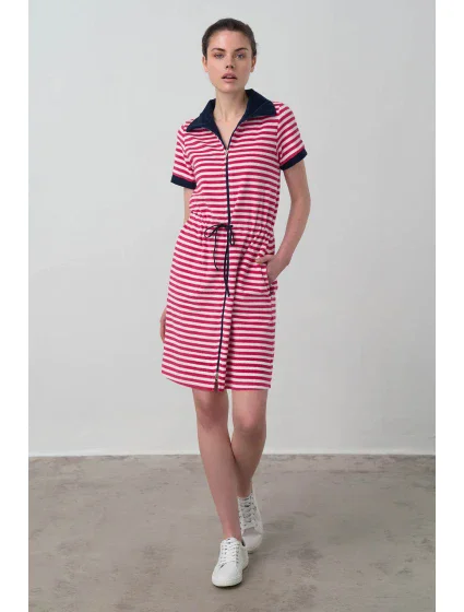 Vamp - Pohodlné celopropínací froté šaty 16928 - Vamp