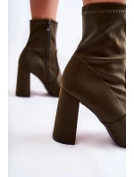 Dámské Boty Na Podpatku Khaki model 21592995 - Boto Dámské Boty Na Podpatku Khaki model 21592995 - Boto