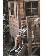 Dětské kožené vysoké tenisky Černe a bíle Marney Dětské kožené vysoké tenisky Černe a bíle Marney