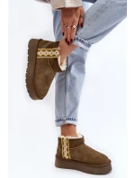 Kožené Semišové Sněhule Dámské Zelené model 21642388 - Boto