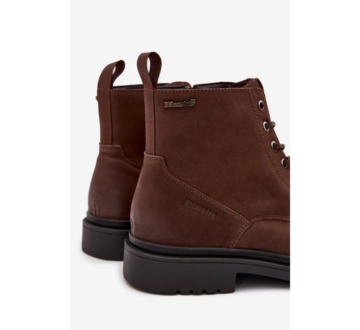 Semišové Zateplené Kotníkové Boty Na Zip Big Star OO174229 Hnědé