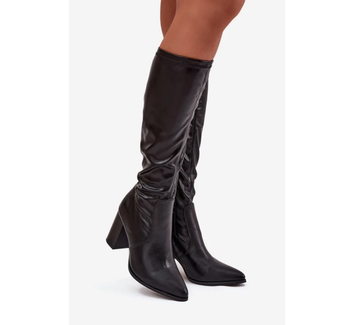 Dámské kozačky na podpatku Vinceza 16511 Černé Dámské kozačky na podpatku Vinceza 16511 Černé