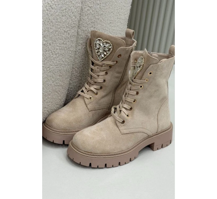 Dámské workery s krystaly na jazyku béžové Rosira Dámské workery s krystaly na jazyku béžové Rosira