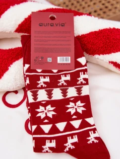 Pánské Vánoční Pestré Ponožky S Jelečem Červené