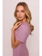 M855 Mini šaty áčkového střihu - marsala