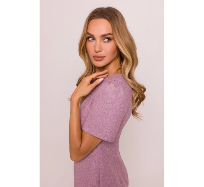 M855 Mini šaty áčkového střihu - marsala