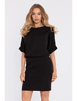 šaty s rozparkem na zádech černé model 22040493 - Moe