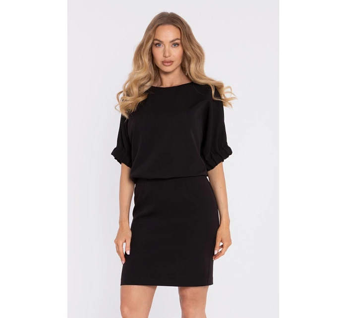 šaty s rozparkem na zádech černé model 22040493 - Moe