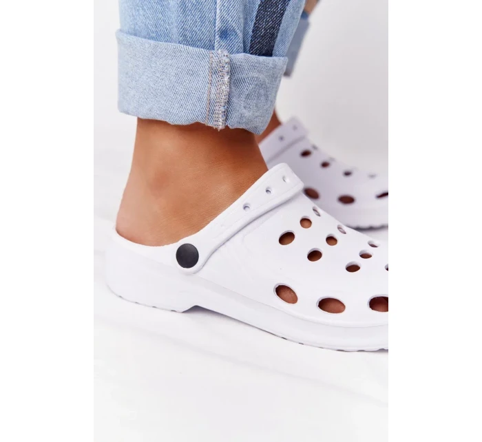 Dámské Nazouváky Bílé Pěnové Crocsy EVA Dámské Nazouváky Bílé Pěnové Crocsy EVA