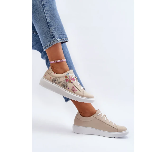 Dámské kožené tenisky Zazoo TAMARA, béžové Dámské kožené tenisky Zazoo TAMARA, béžové