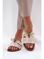 Dámské pantofle Ecru s hnědou model 21292984 - Inello