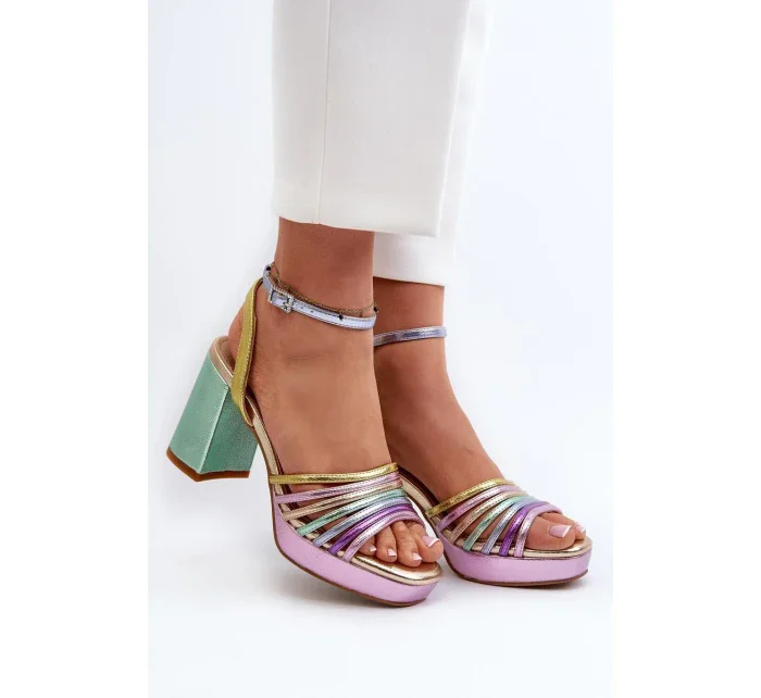 Sandály na podpatku model 196965 Step in style Sandály na podpatku model 196965 Step in style