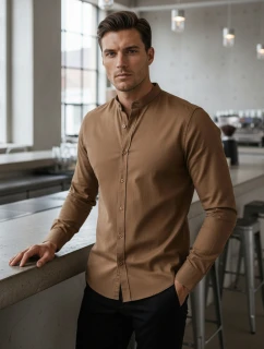 Pánská neformální košile SLIM FIT se stojáčkem FashionStreet DX2592