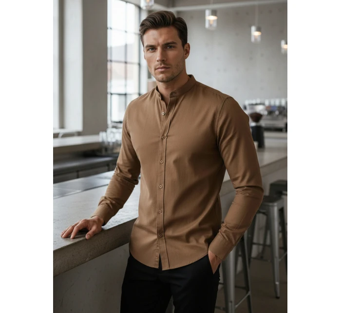 Pánská neformální košile SLIM FIT se stojáčkem FashionStreet DX2592