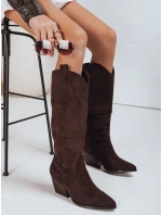 Dámské semišové kovbojské boty hnědé Dstreet model 21995233 - FashionStreet