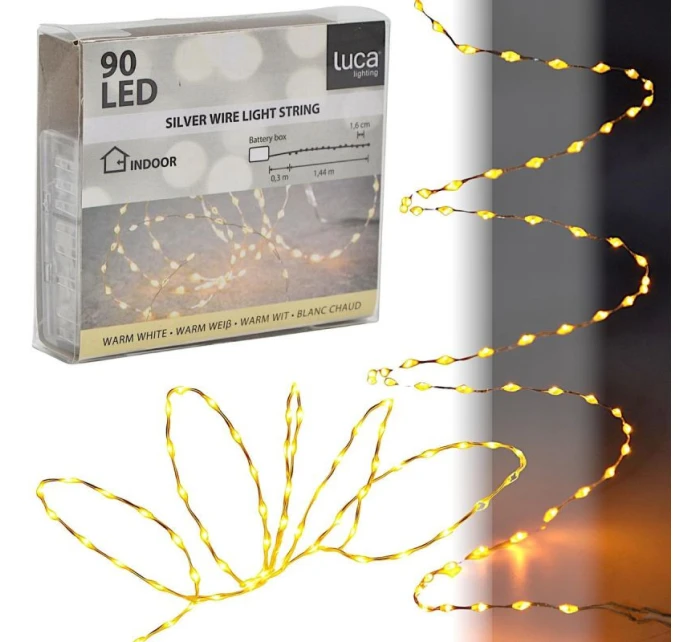BATERIE OVLÁDANÉ DRÁTĚNÉ SVĚTLA GIRLANDA 90 VEDL TEPLÁ BÍLÁ BLESK LUCA BATERIE OVLÁDANÉ DRÁTĚNÉ SVĚTLA GIRLANDA 90 VEDL TEPLÁ BÍLÁ BLESK LUCA