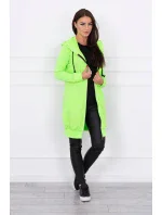 Šaty s kapucí, mikina zelená neonová