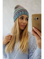 Fleecová čepice Krystyna K207 fuchsiová+modrá