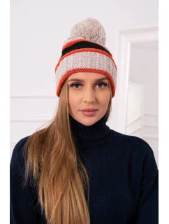 Dámská čepice Kinga K297 černá+červená+béžová