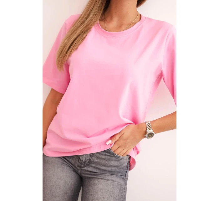 Dámská bavlněná blůza klasického střihu světle růžová