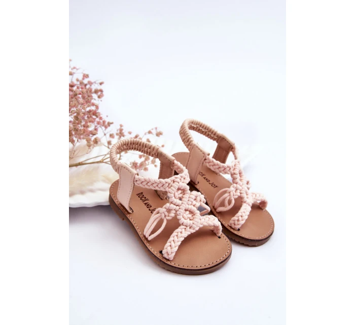 Dětské pletené nazouvací sandály Růžove Tracy Dětské pletené nazouvací sandály Růžove Tracy