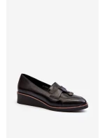 Dámské polobotky na klíně s ozdobou Černé Miliret